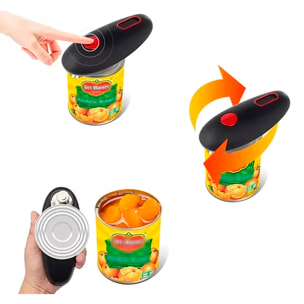 Abrelatas eléctrico automático funcionamiento de un solo botón para un uso rápido y sencillo.