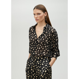 Camicia nera a pois