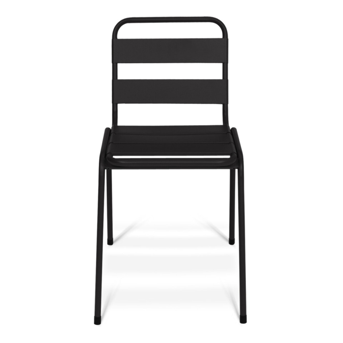 Chaises de jardin empilables en acier noires - lot de 6