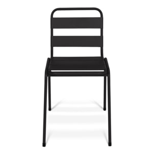 Chaises de jardin empilables en acier noires - lot de 6