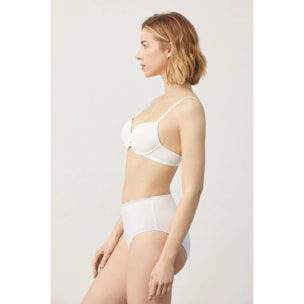 Slip a vita alta in cotone bianco