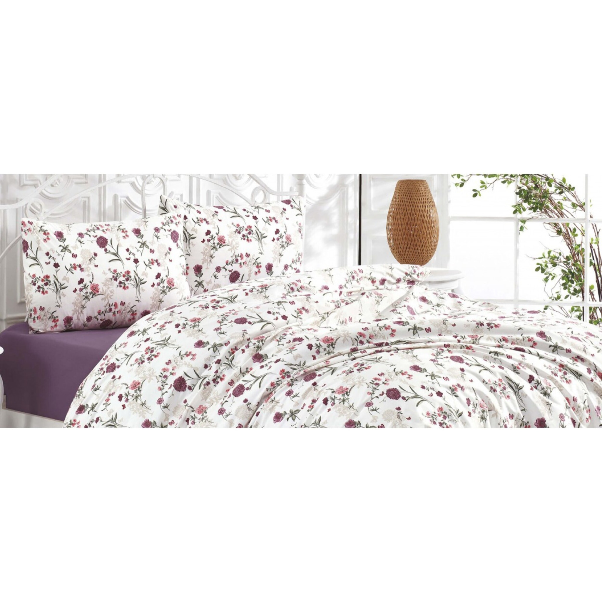 Parure housse de couette et taie(s) d'oreiller coton imprimé