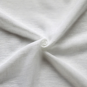 Petit vitrage  - Effet lin à double passe-tringle - Blanc