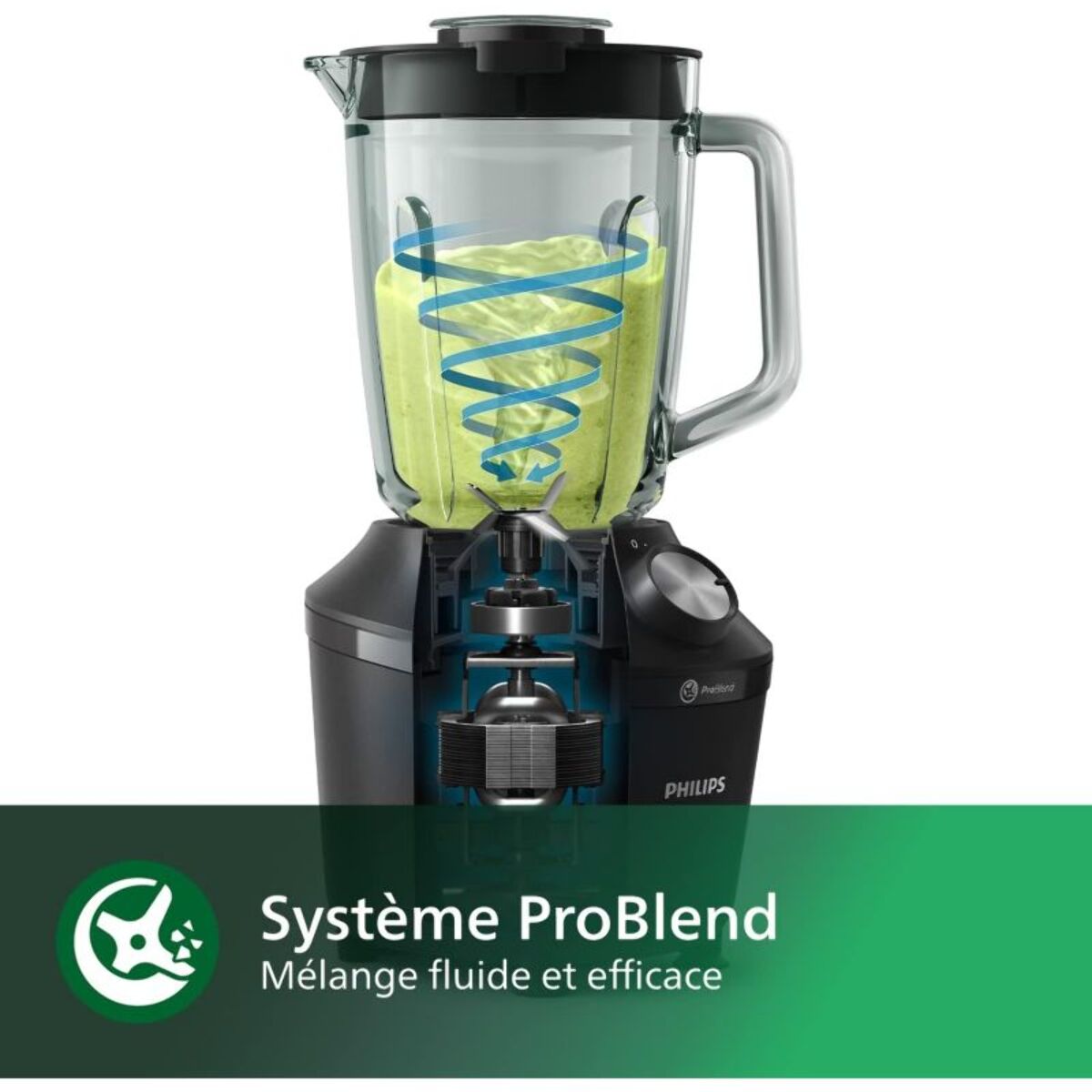 Blender PHILIPS HR2291/01 Blender mixeur noir Série 3000 2L, 600W