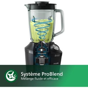 Blender PHILIPS HR2291/01 Blender mixeur noir Série 3000 2L, 600W