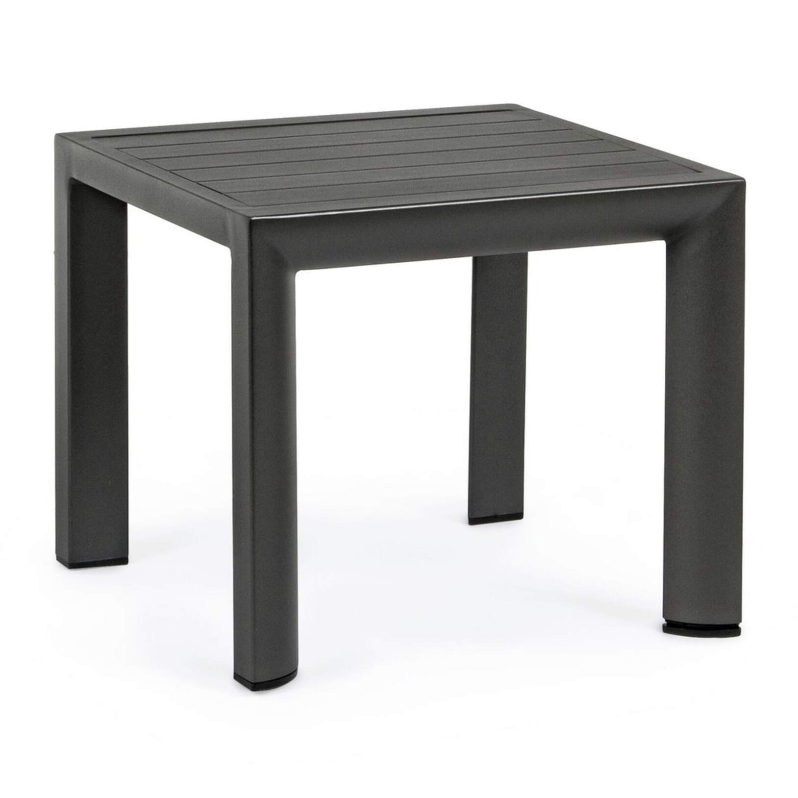 Set 2 tavolini da giardino ZARAGOZA antracite in alluminio verniciato, 40×40 cm
