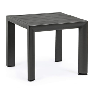 Set 2 tavolini da giardino ZARAGOZA antracite in alluminio verniciato, 40×40 cm
