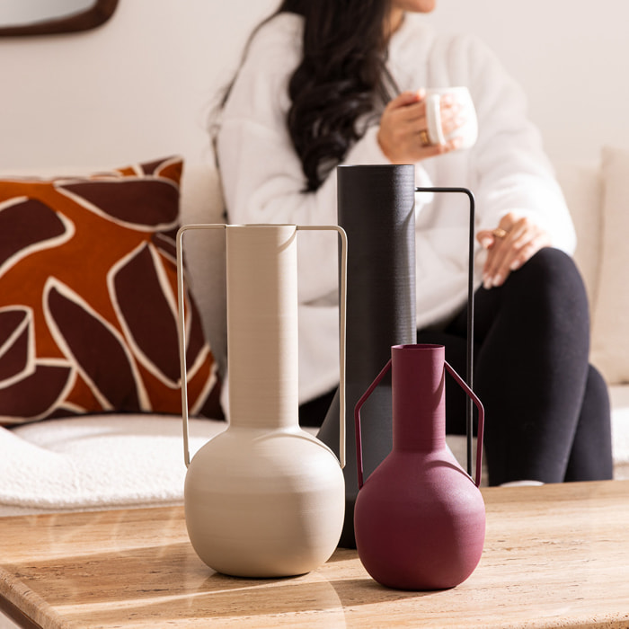 Vase métal Sylvain rouge rubis H20cm