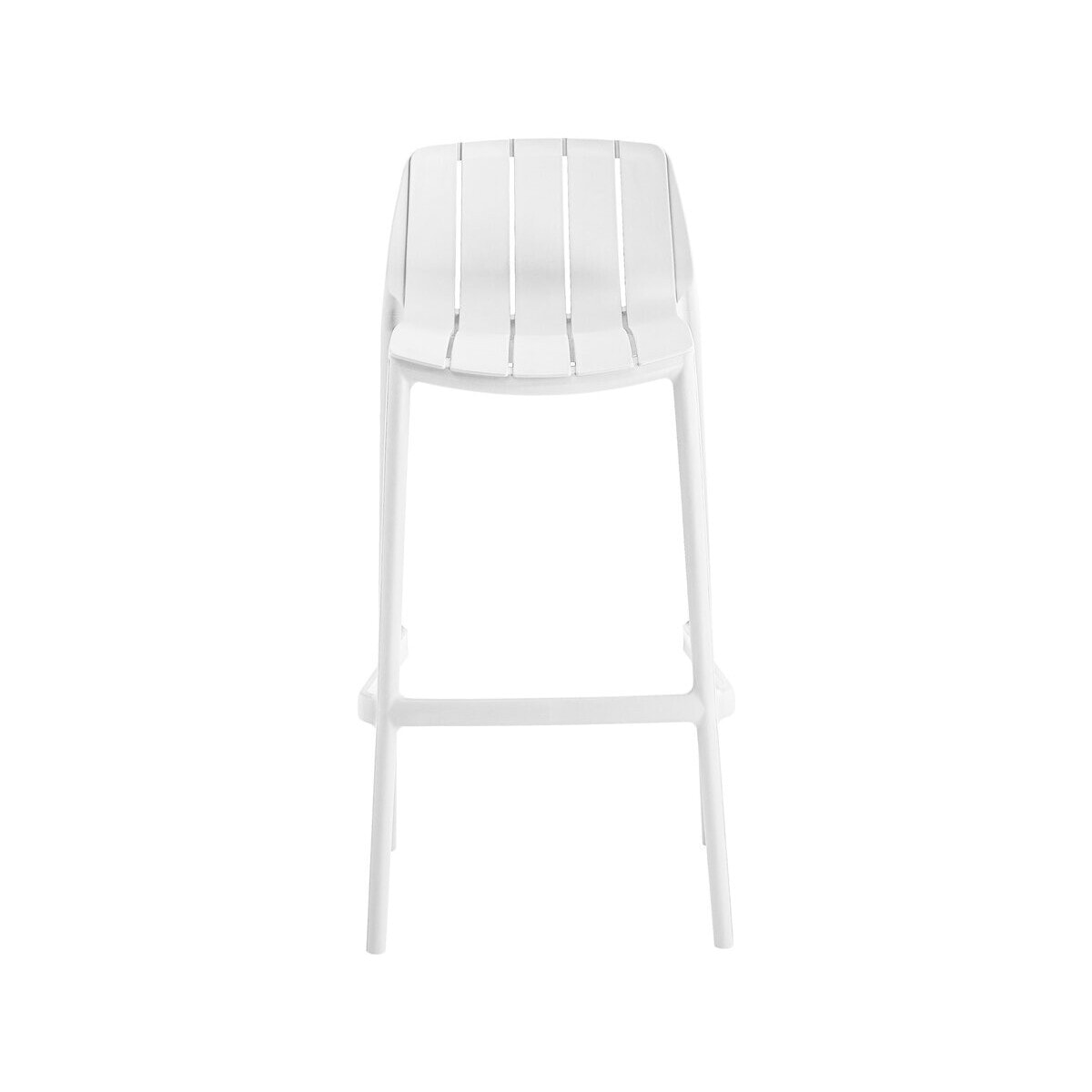 Table et chaises hautes de bistrot empilables "Vaena" - 2 places - Blanc