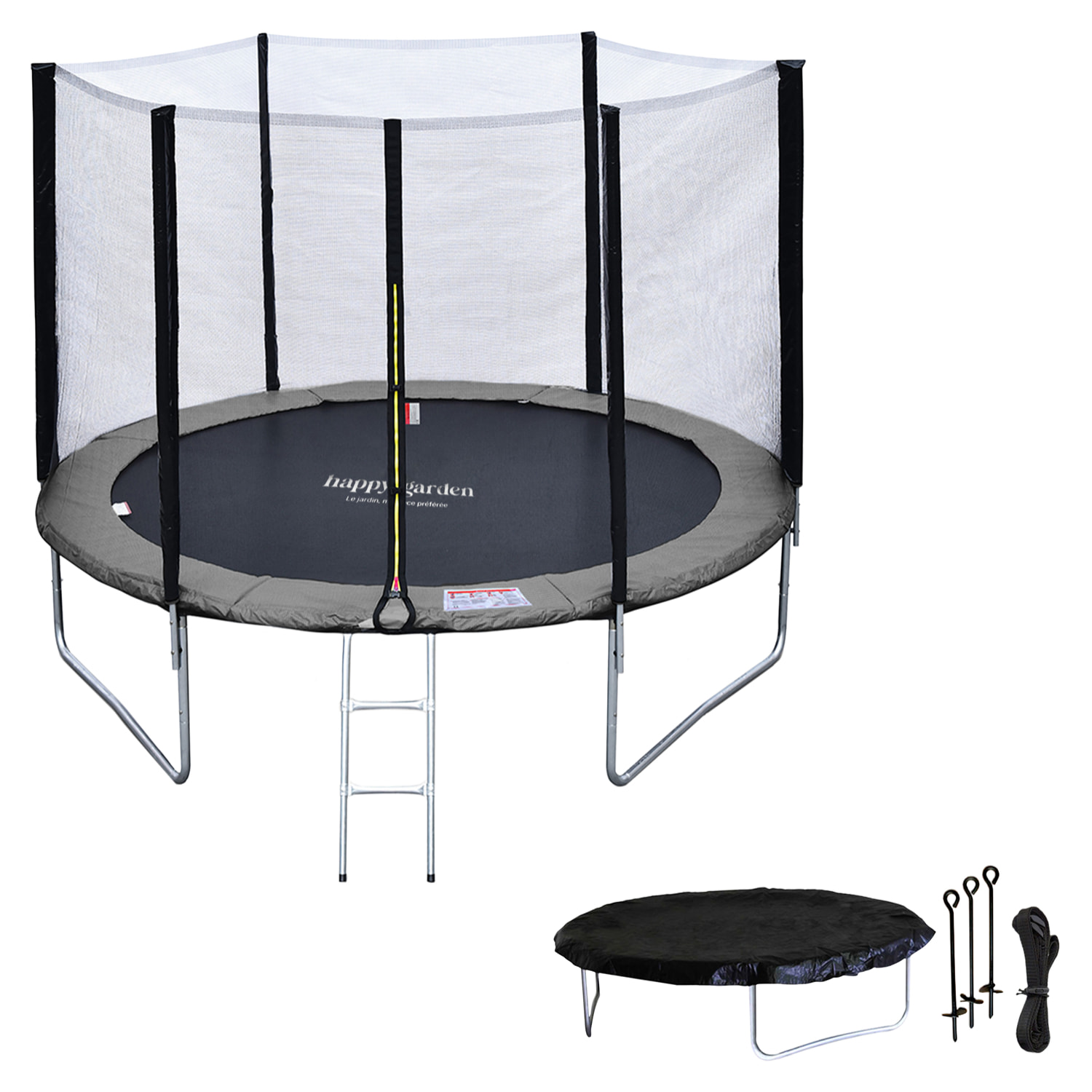 Trampoline réversible avec accessoires - Gris