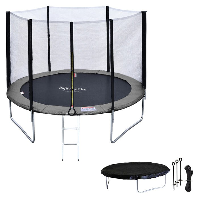 Trampoline réversible avec accessoires - Gris
