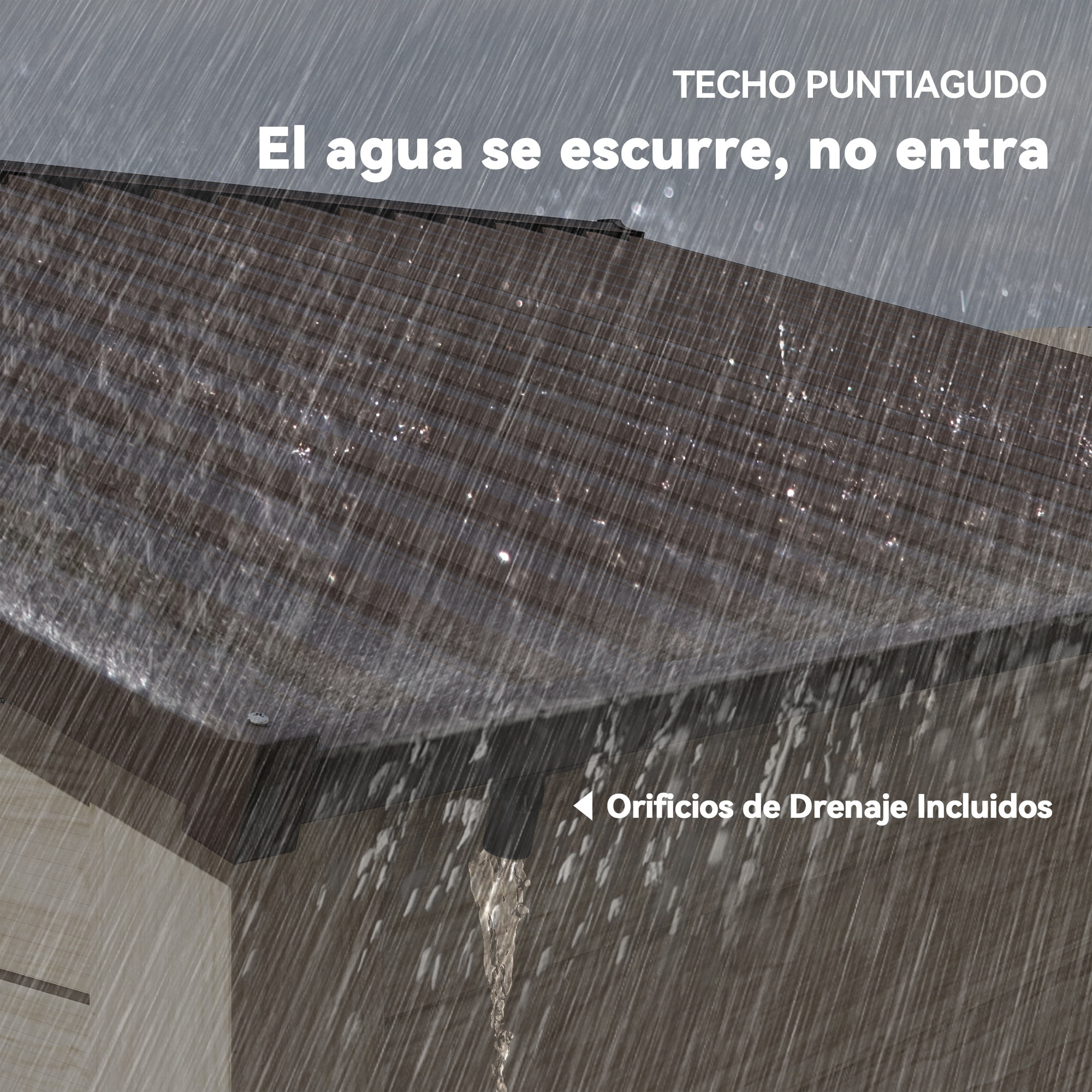 Caseta de Jardín Exterior 4,84 m² 278x195x215 cm Cobertizo de Jardín Exterior Metálica con 2 Puertas Corredizas y 4 Ventanas para Almacenamiento de Herramientas Efecto Madera Natural y Café