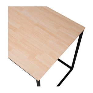 Mesa de escritorio con estructura metálica en negro y roble salvaje 120x60 cm Mia Roble salvaje - Negro