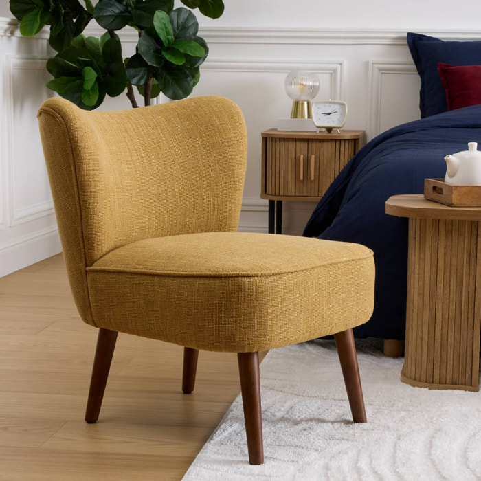 Fauteuil Aera en Tissu Jaune Ocre L69xl57xH72,5 cm