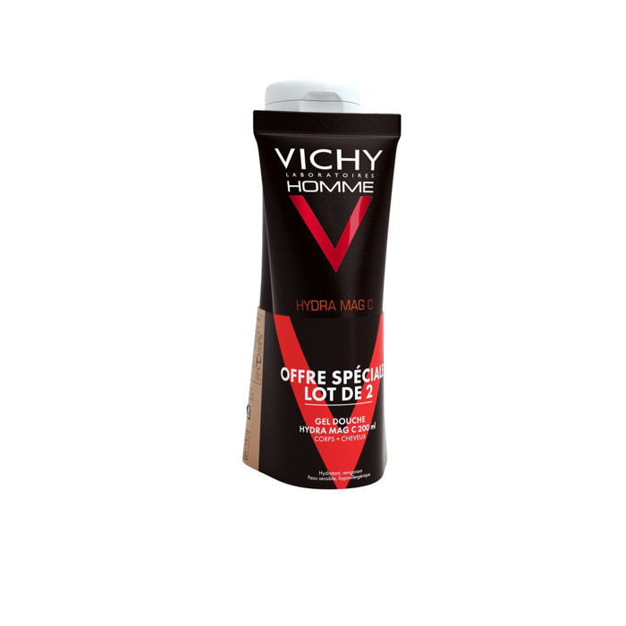 Vichy Homme - Duo Gel Douche Hydratant Revigorant 2x200 ml