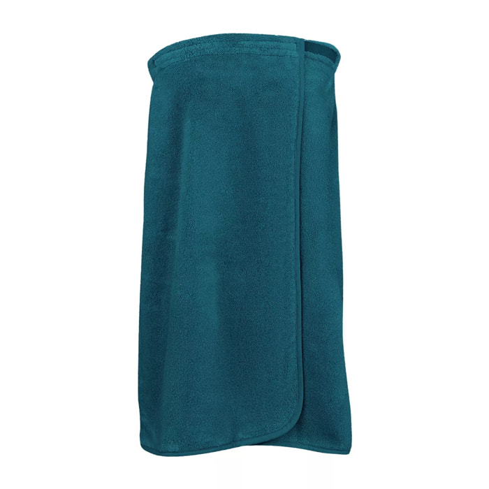 Pareo pur coton 420 g/m² uni bleu Elea canard