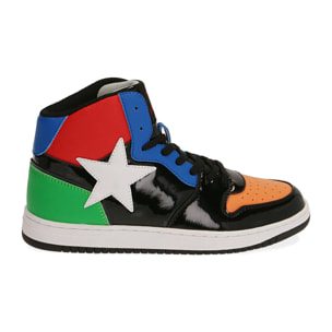 Sneakers in vernice multicolor