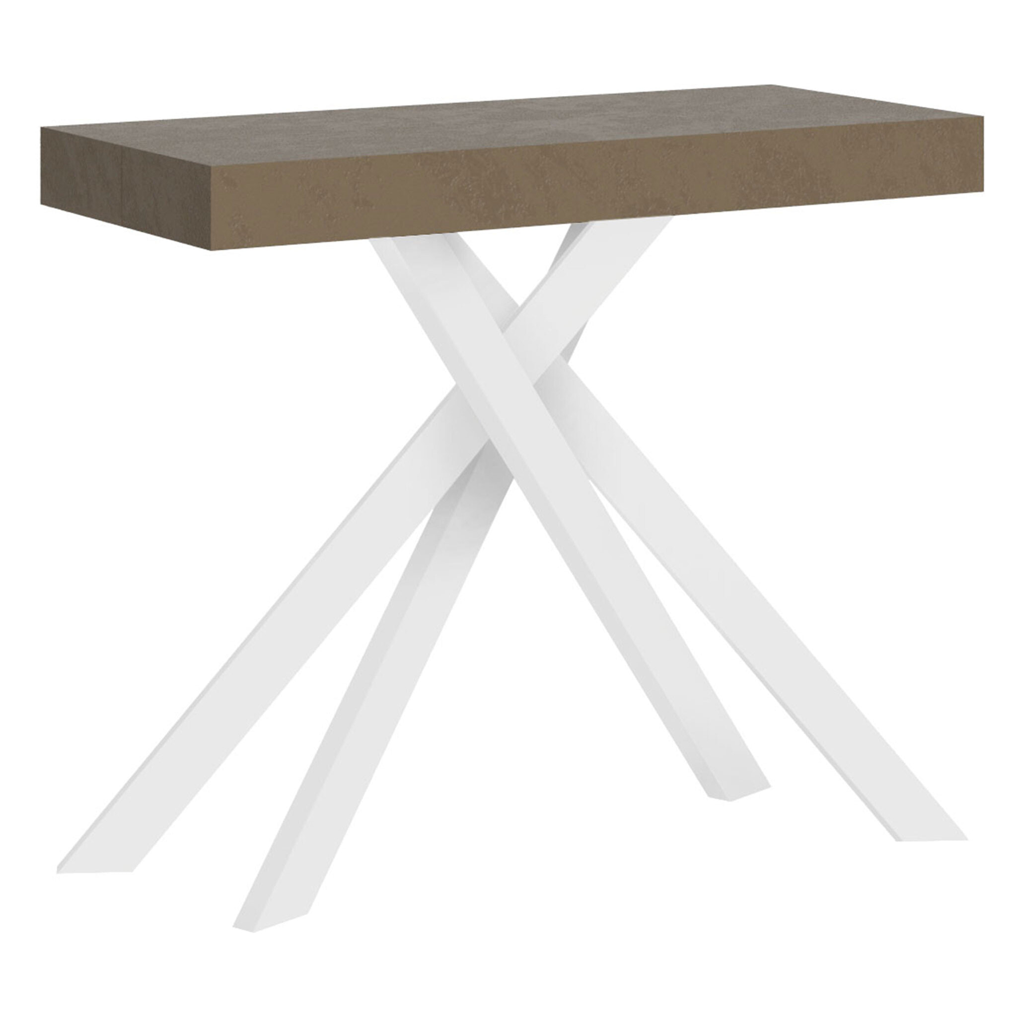 Consolle allungabile 90x40/196 cm Krack Small tortora gambe bianche