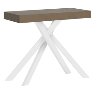 Consolle allungabile 90x40/196 cm Krack Small tortora gambe bianche