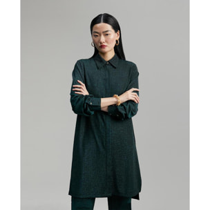 Blusa in maglia circolare con lurex