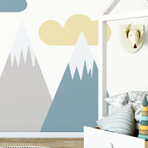 Stickers muraux enfants - Décoration chambre bébé - Autocollant Sticker mural géant enfant montagnes scandinaves VOLKA
