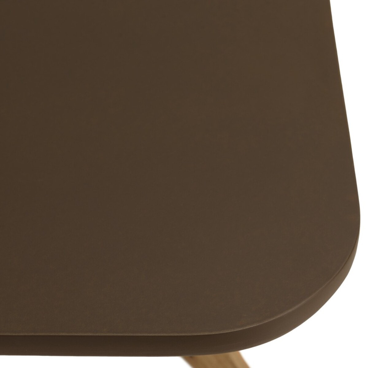 NESTOR - Table à manger carrée 90x90cm effet béton marron pied bois d'acacia