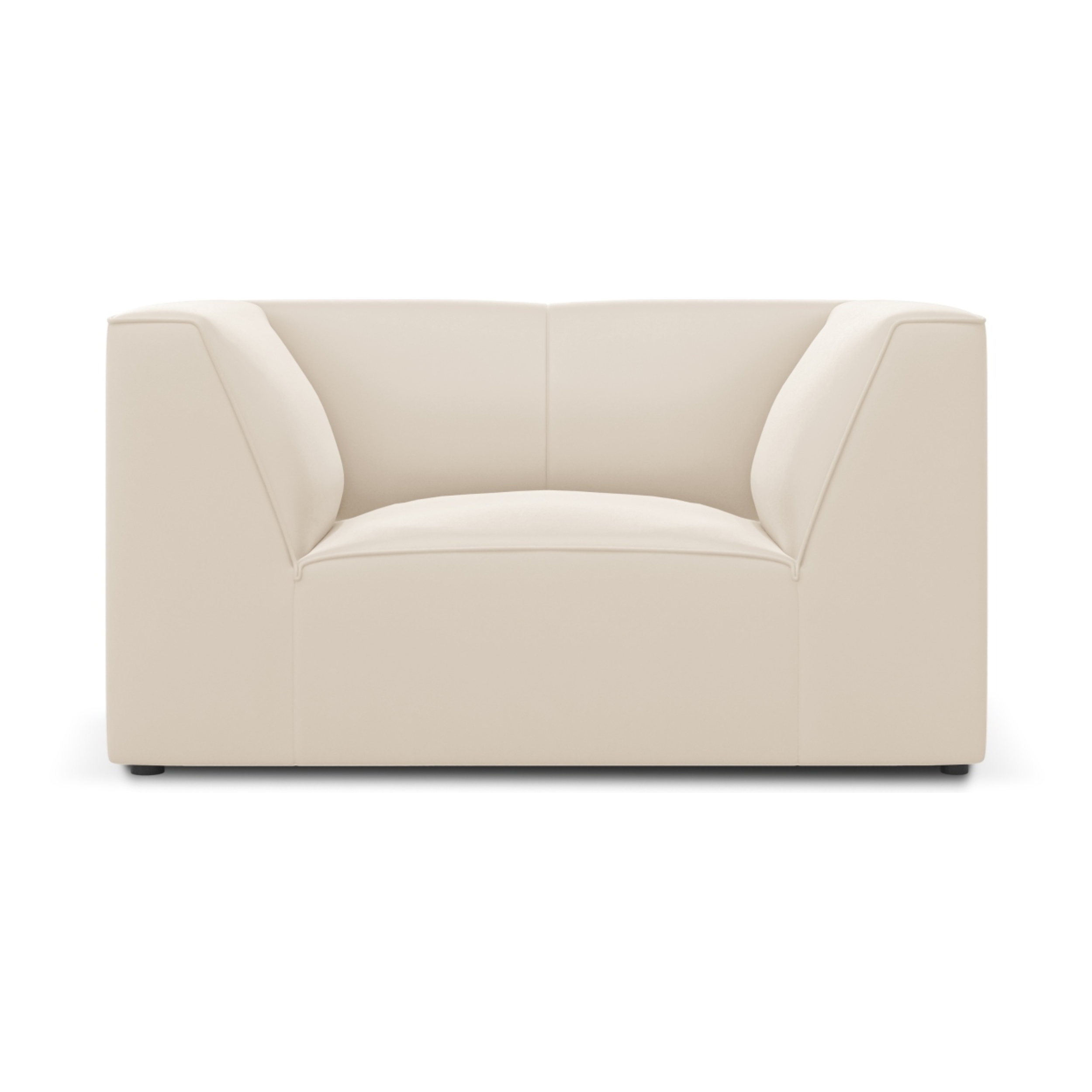 Fauteuil "Charles" en velours beige