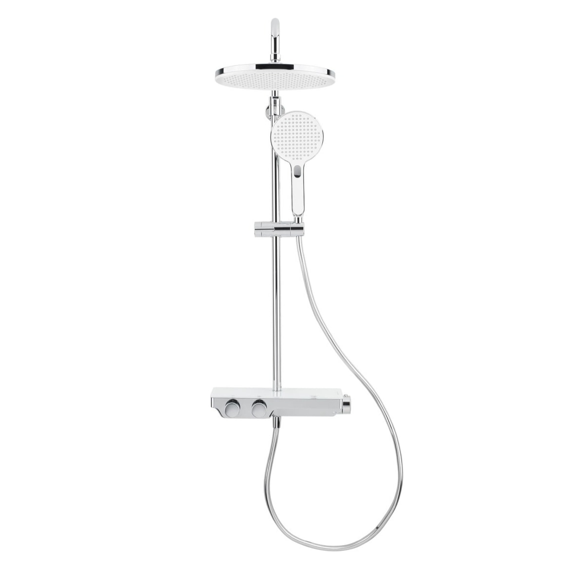 Colonne de douche avec mitigeur thermostatique et tête de douche XXL 255mm, Chrome (SATSSTPBCH)