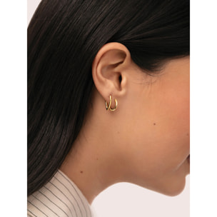 Pendiente Suelto Gota Plata Baño Oro