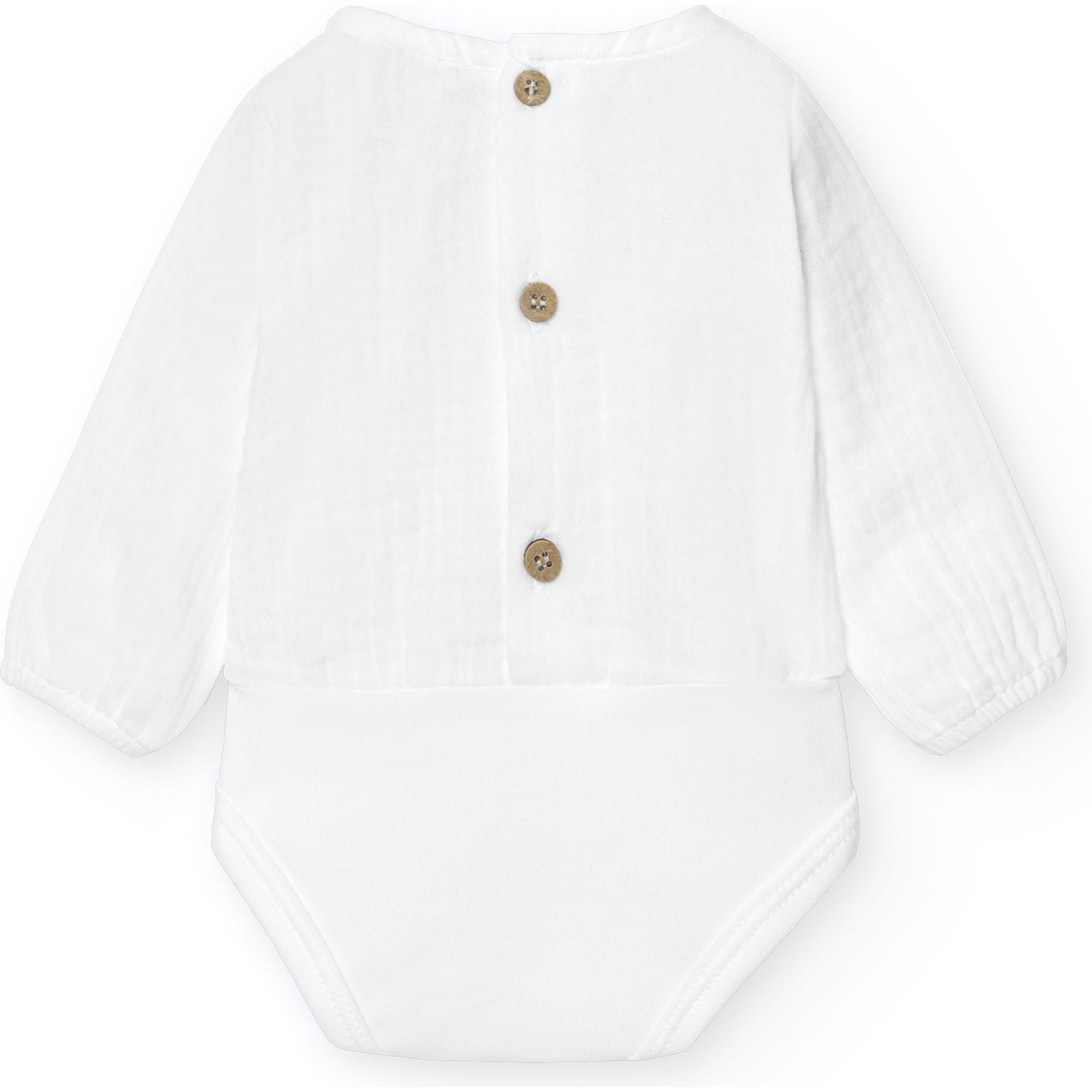 Body bebé manga larga bambula botones