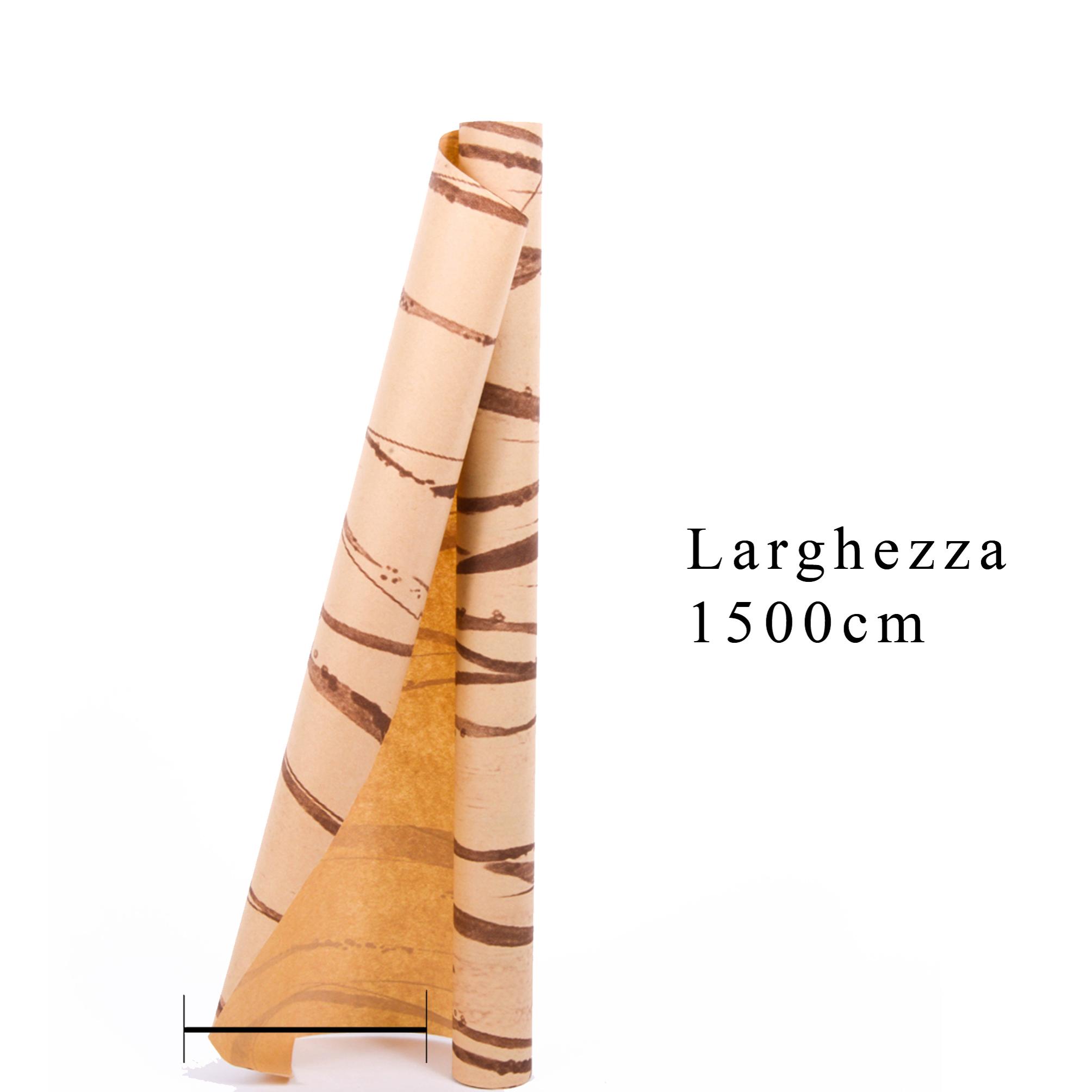 Bobina Carta Decorata. Lunghezza 15 Mt - Pezzi 2 - 1500X78X0,01cm - Colore: Marrone - Bianchi Dino - Decorazioni Varie