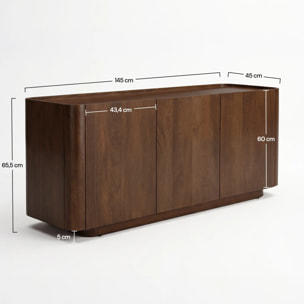 Buffet en bois de manguier finition noyer - Aldo