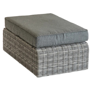 Pouf de jardin "Mooréa" terre d'ombre en aluminium traité époxy et résine tressée