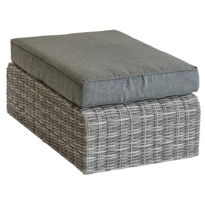 Pouf de jardin "Mooréa" terre d'ombre en aluminium traité époxy et résine tressée