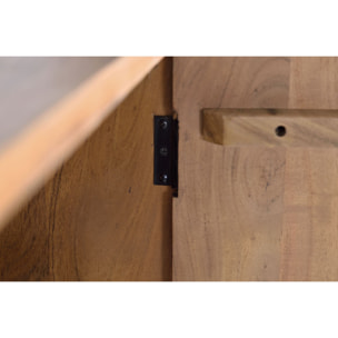 Aparador de 4 puertas - madera de acacia y metal - 190x42x94cm