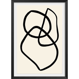 Affiche line art bold II Affiche + cadre en bois - Noir