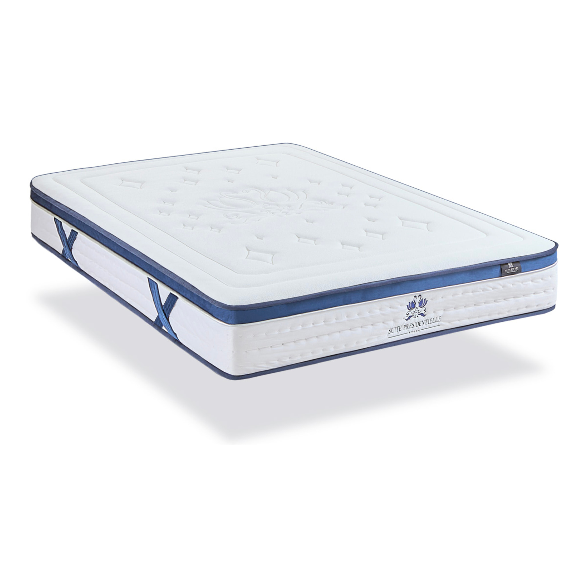 Ensemble matelas Suite Présidentielle & Sommier KIT15, 28 cm, Mémoire de Forme, Technologie Tri-Lattes, Soutien Ferme