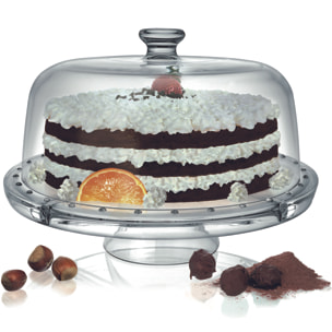 Présentoir avec cloche 4 en 1 Borgonovo – Palladio, Verre, Transparent