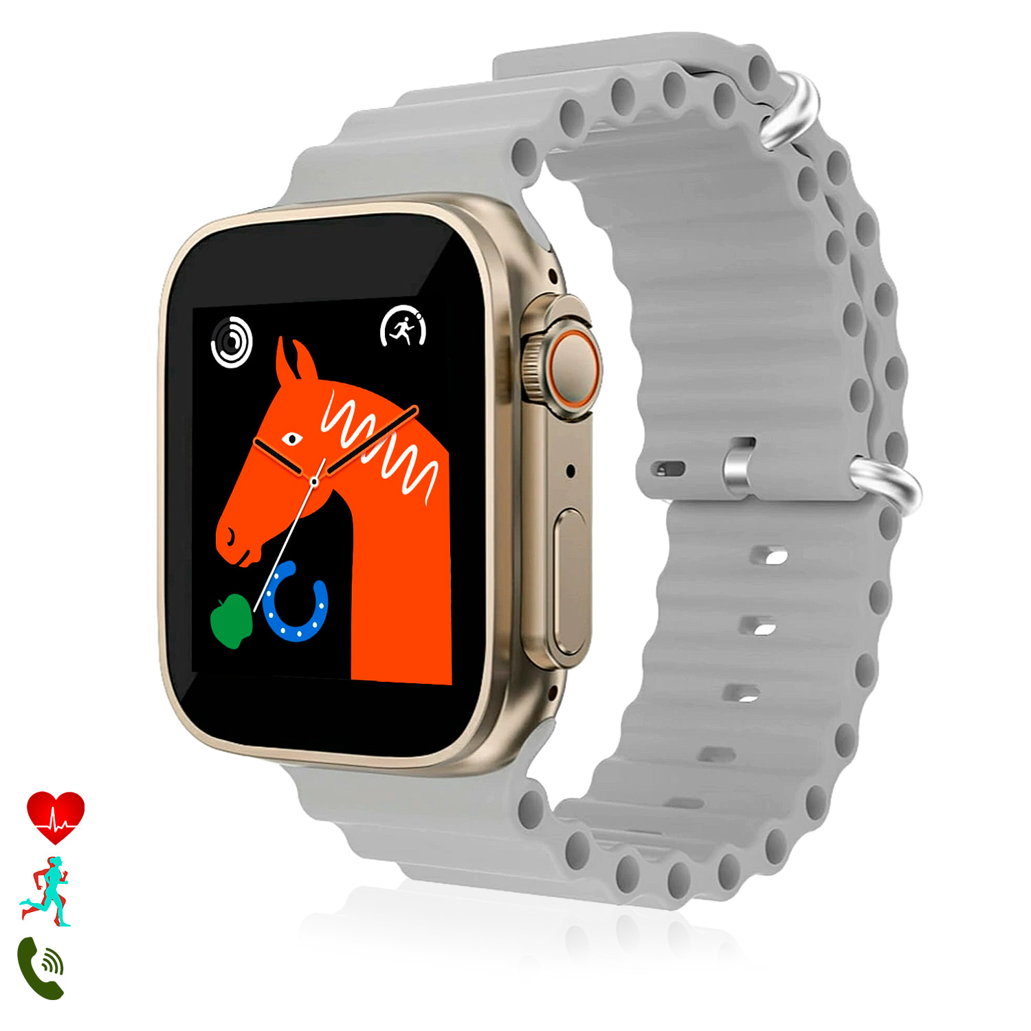 Smartwatch T500 Ultra, aviso de notificaciones, teclado de llamada bluetooth, modos de deporte y monitor cardiaco.