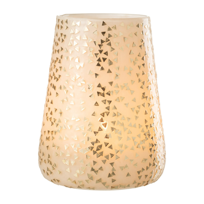 J-Line photophore Triangle - verre - blanc/or - extra large