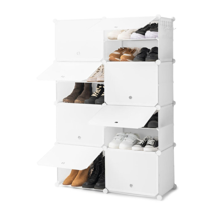 Rangement Modulaire Portable pour Chaussures InnovaGoods Blanc