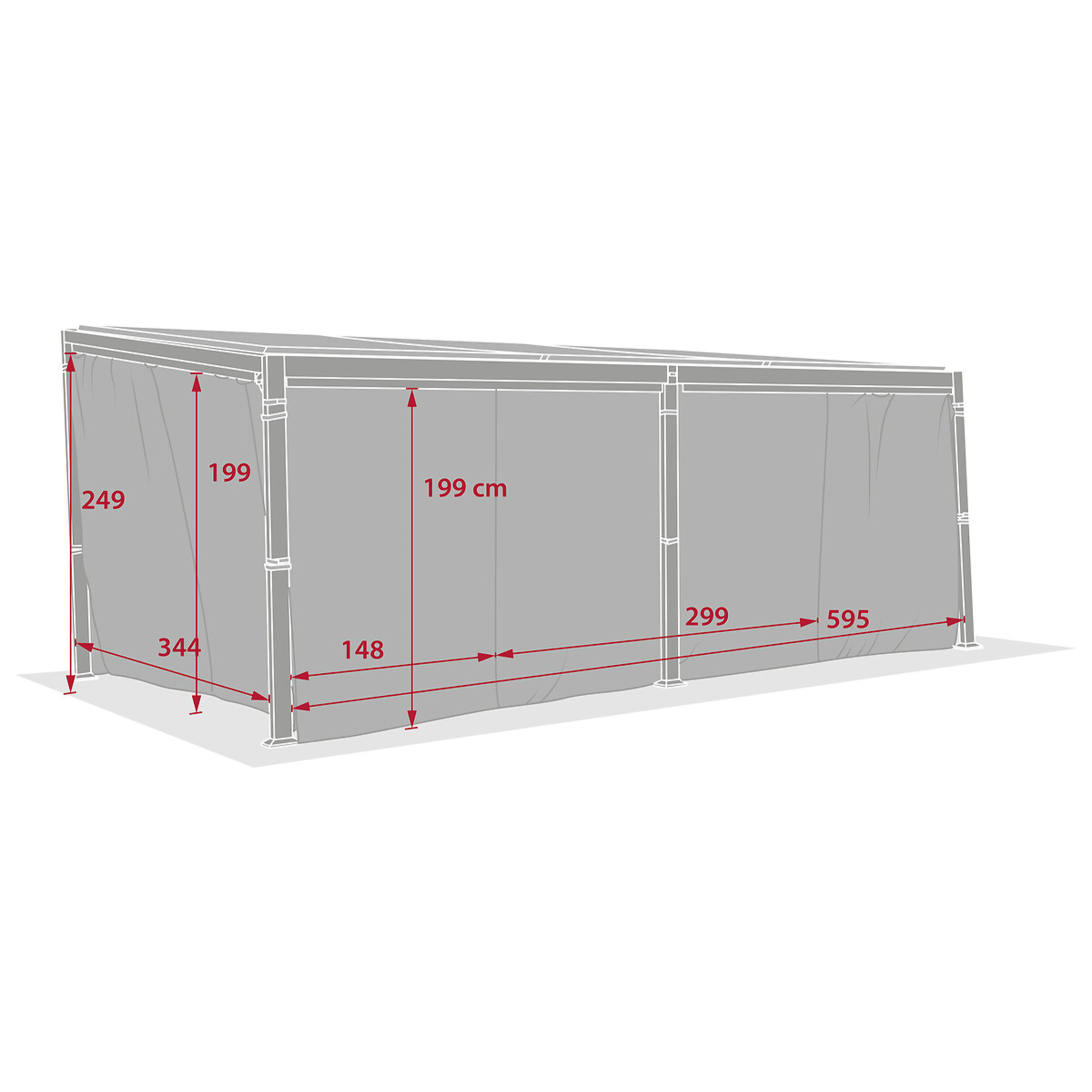 Rideaux pour pergola biocliamtique "Avila" Ardoise 6 x 3,5m en polyester