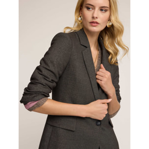 Motivi - Blazer strutturato in tessuto armaturato misto lurex - Grigio