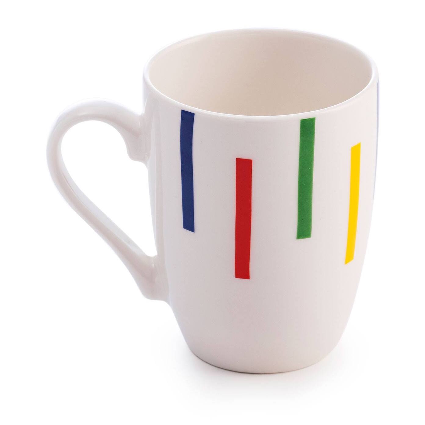 1pc taza 11cm en porcelana con diseño de rayas de colores