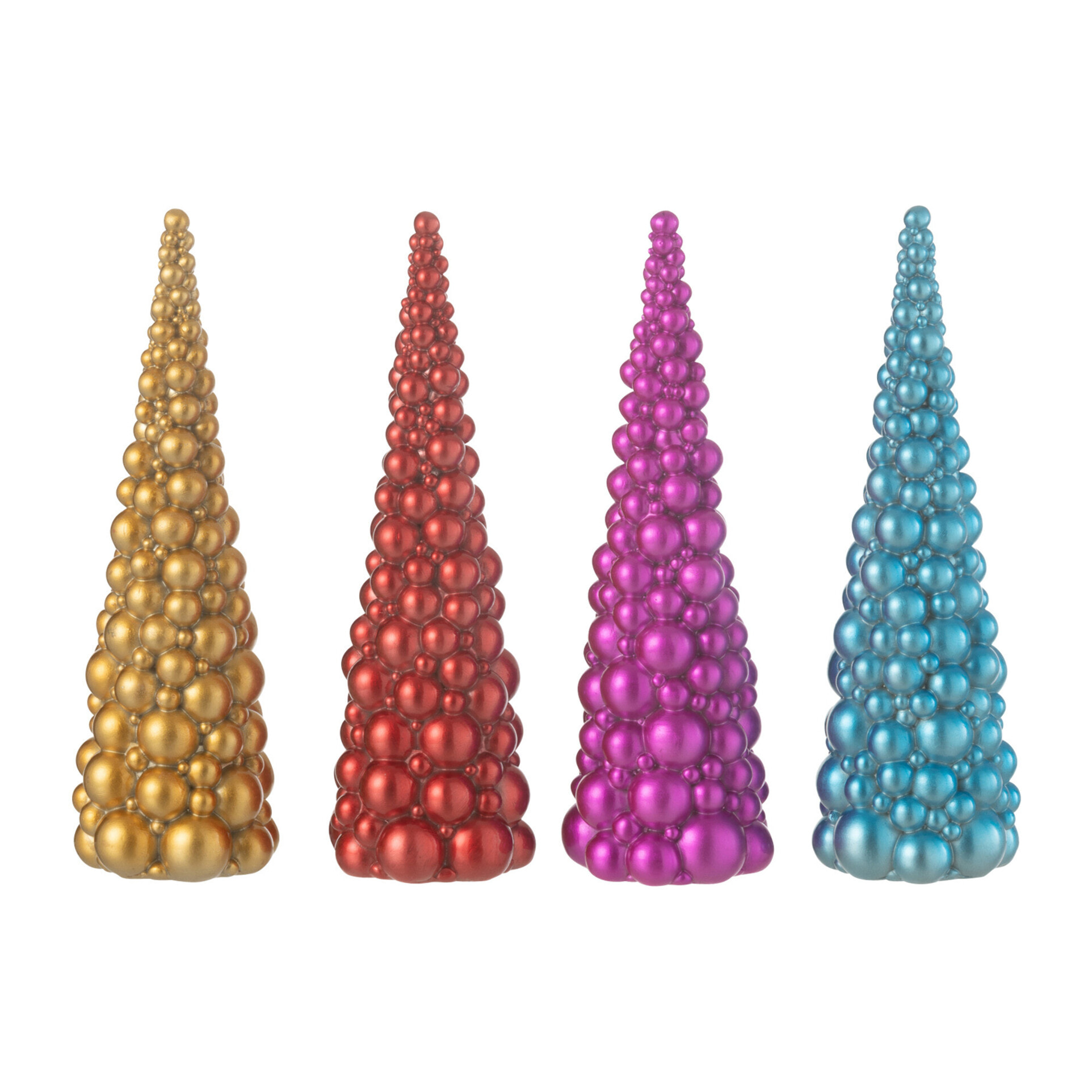 J-Line décoration Sapin De Noël Boules - polyrésine - mix - small - 4 pcs
