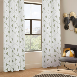 Rideau "Maloe" jacquard vert kaki 140x260cm