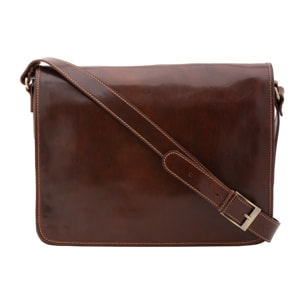 Borsa a tracolla  da uomo In Vera pelle Made in Italy 28x35x9 cm