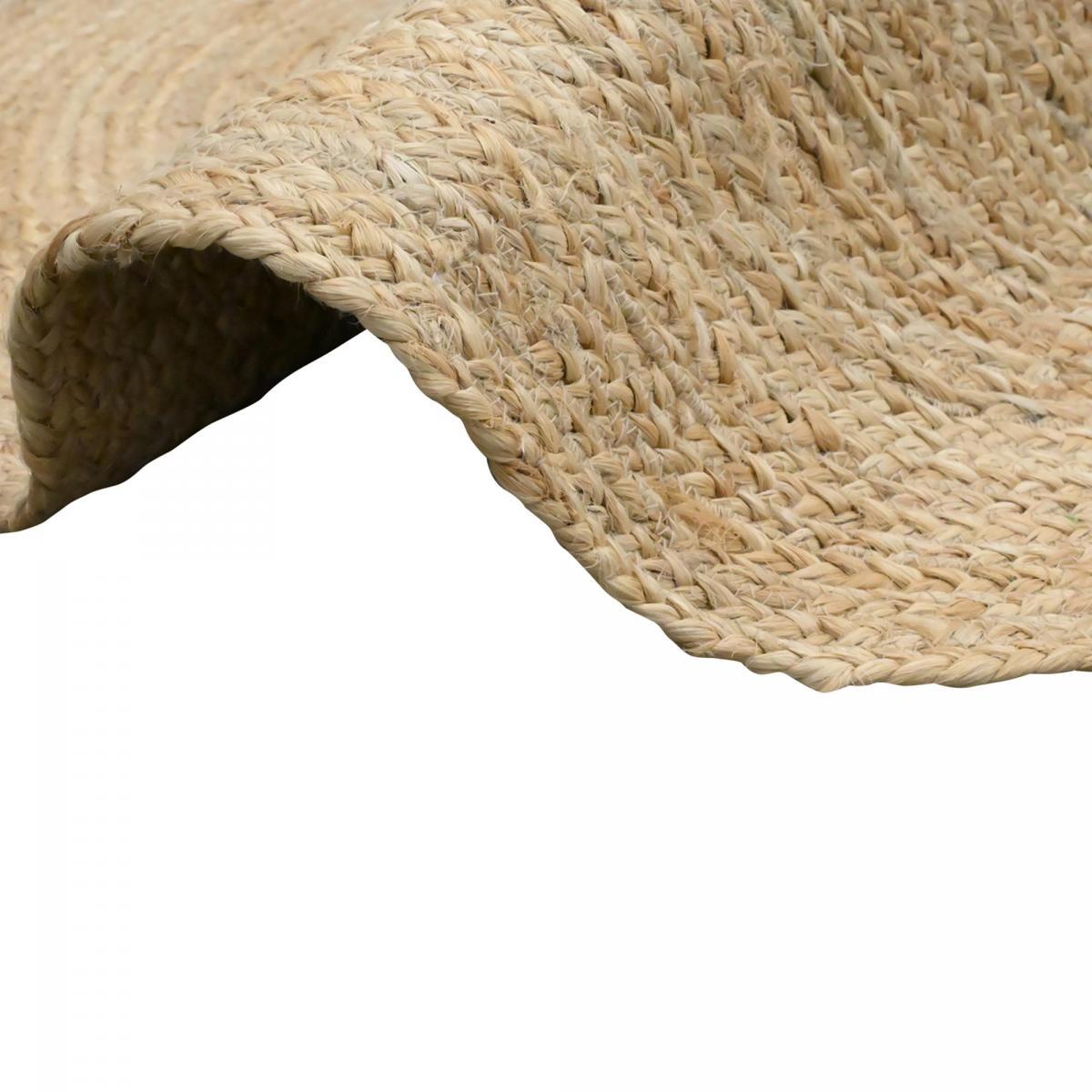 Tapis rond fait à la main en jute motif uni LYSA