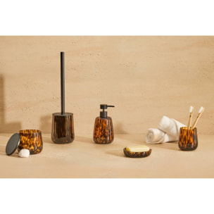 Distributeur de savon en verre Dotty 400ml flammes marron