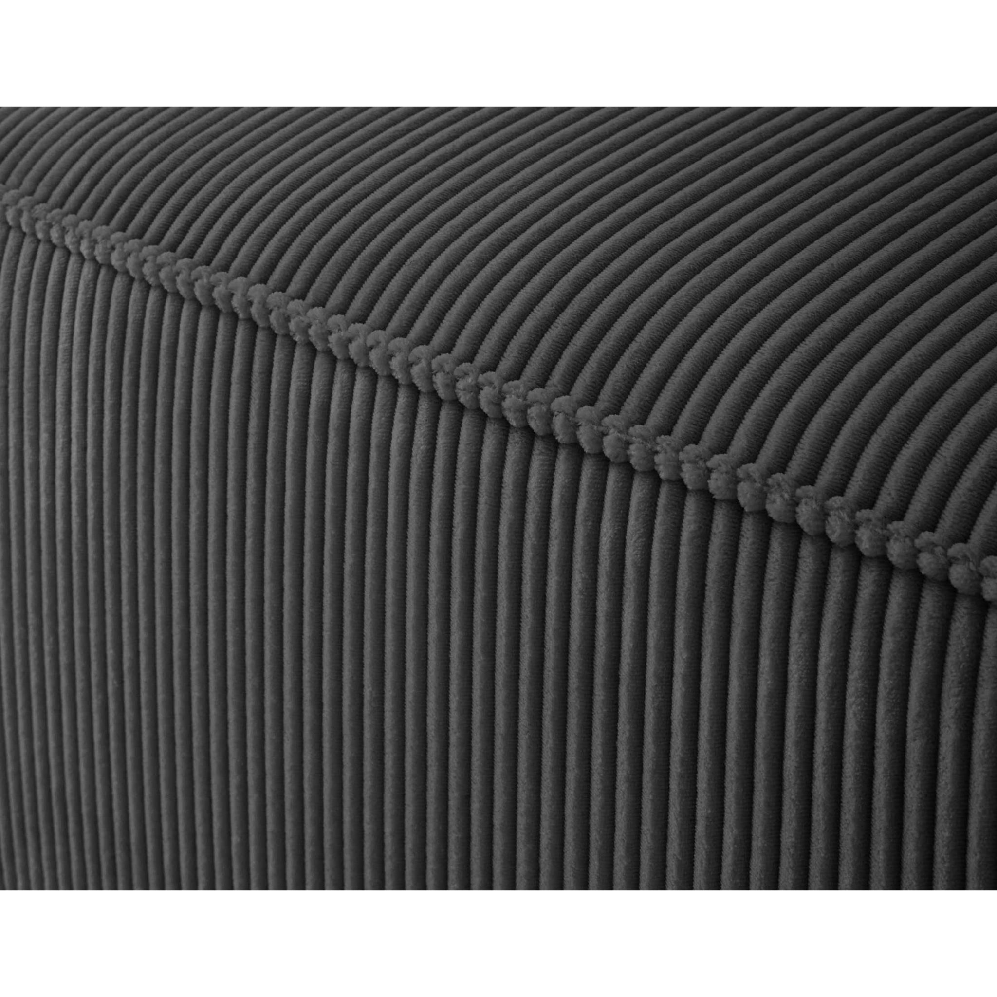 Arty - module d'assise gauche - en velours côtelé - Gris foncé